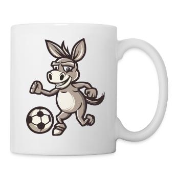 Esel Fußball Comic - Tasse - Weiß - Rechts