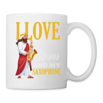 Saxofon - Tasse - Weiß - Rechts