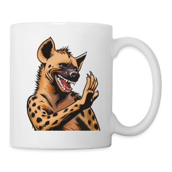 Hyena in comic style grimace - Mug - white - Right