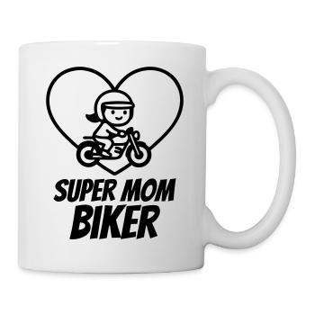 Super Mom Biker – Motorcycle Heart - Mug - white - Right