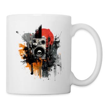 Art musical rock grunge – Guitare & Boombox - Mug blanc - blanc - Droite