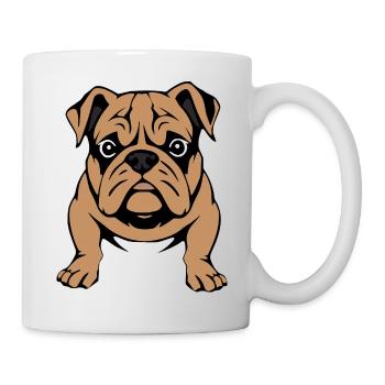 Bulldogge Hunde T-shirt Hundeshirt Geschenk  - Tasse - Weiß - Rechts