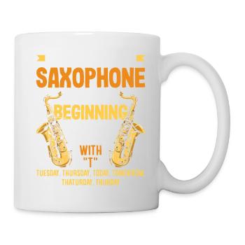 Saxofon - Tasse - Weiß - Rechts