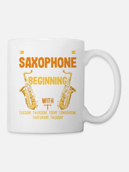 Saxofon - Tasse - Weiß