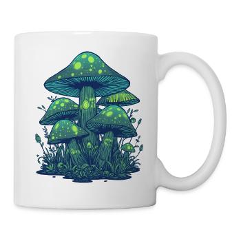 Champignons luminescents verdoyants - Mug blanc - blanc - Droite