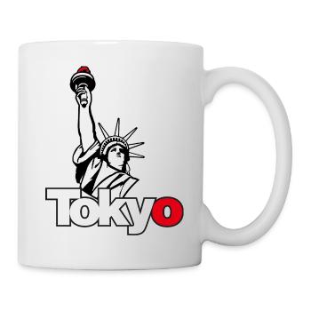 Tokyo Liberty – Urban Parodie T-Shirt - Tasse - Weiß - Rechts