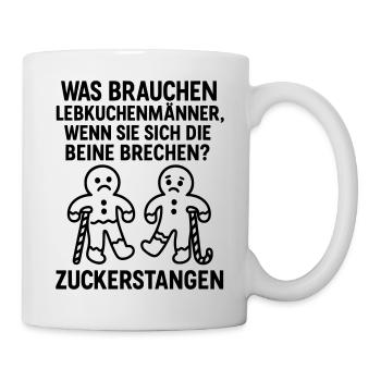 zuckerstangen lebkuchen advent witz - Tasse - Weiß - Rechts