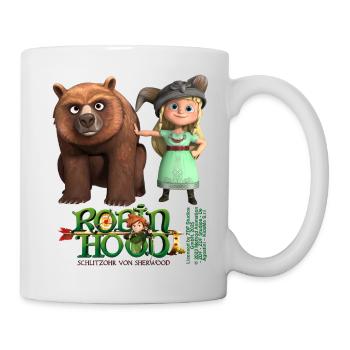 Robin Hood Schlitzohr Mädchen Mit Bär  - Tasse - Weiß - Rechts