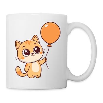 Kitten Kawaii Orange Balloon - Mug - white - Right