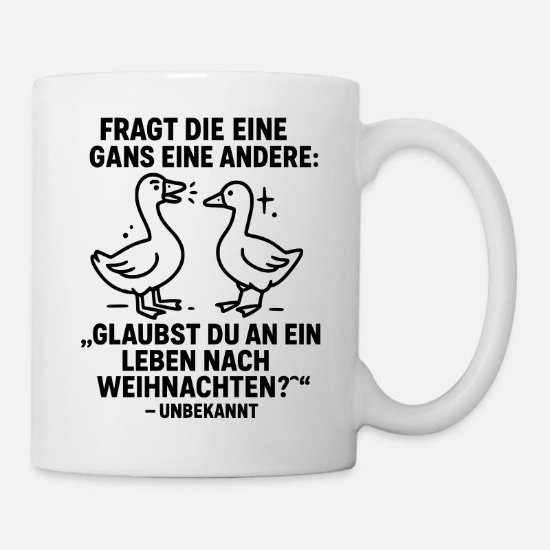 goose christmas joke life after - Mug - white