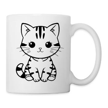 Katze Kätzchen Katzenshirt Geschenk Weihnachten - Tasse - Weiß - Rechts