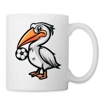 Pélican avec motif de dessin animé balle - Mug blanc - blanc - Droite