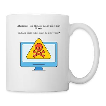 Blue Screen Humor Skull Warning - Mug - white - Right