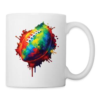 Balle de Rugby - Design Sport Coloré pour Fans  - Mug blanc - blanc - Droite