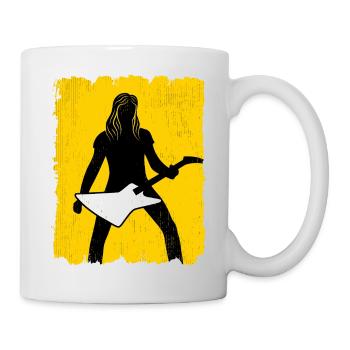 Guitar Player Silhouette Graffiti Poster - Mug - white - Right