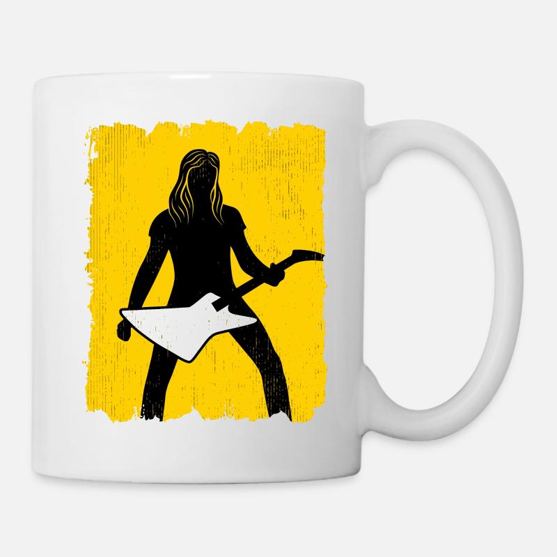 Guitar Player Silhouette Graffiti Poster - Mug - white
