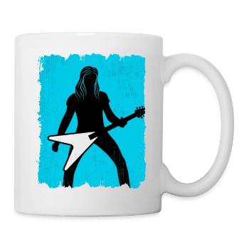 Heavy-Metal-Gitarristen-Poster - Tasse - Weiß - Rechts