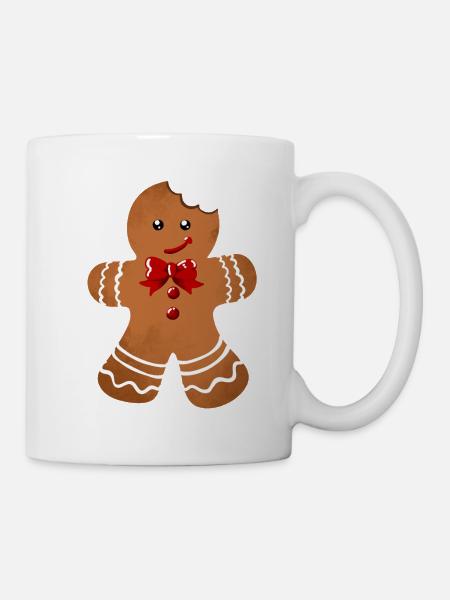 Zuckerglanz Lebkuchenmann mit Schleife - Tasse - Weiß