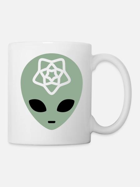 Geometrische, außerirdische Gedankenlandschaft - Tasse - Weiß