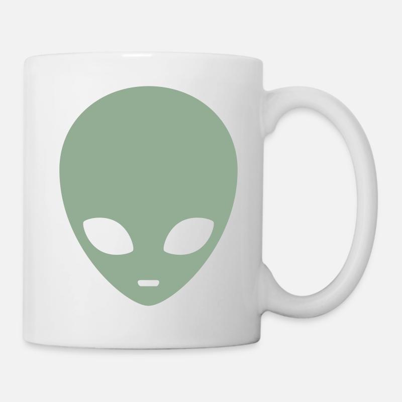 Gedämpfter Minz-Alienkopf - Tasse - Weiß