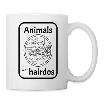 Krokodil mit Frisur - Tasse - Weiß - Rechts