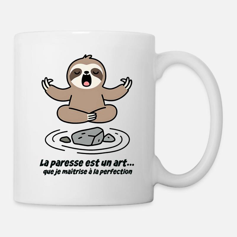 Paresseux Méditatif Zen - Mug blanc - blanc