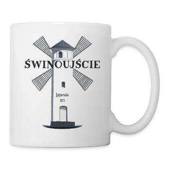 Swinemünde Leuchtturm , Handzeichnung Polen - Tasse - Weiß - Rechts