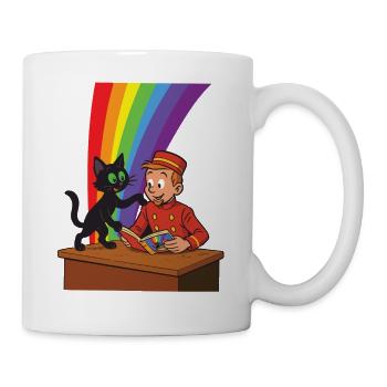 Franky & Meeko - reading - Mug - white - Right