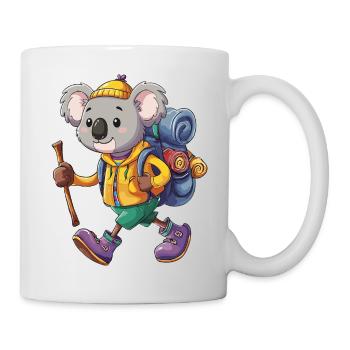 Süßer Koala-Wander-Camping-Abenteuer-Rucksacktourist. - Tasse - Weiß - Rechts
