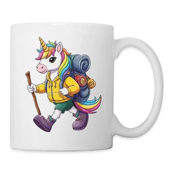 Süßer Einhorn-Wander-Camping-Abenteuer-Rucksacktourist. - Tasse - Weiß - Rechts