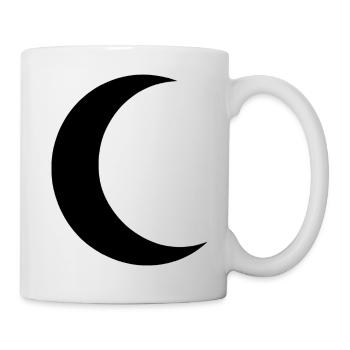 Mond Silhouette Minimalismus - Tasse - Weiß - Rechts