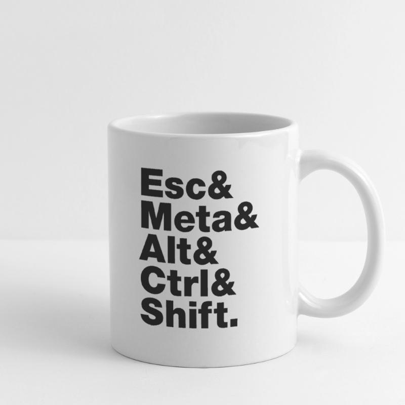 Esc & Meta & Alt & Ctrl & Shift Mug blanc