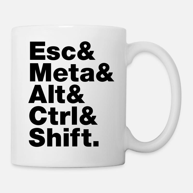 Esc & Meta & Alt & Ctrl & Shift - Mug blanc - blanc