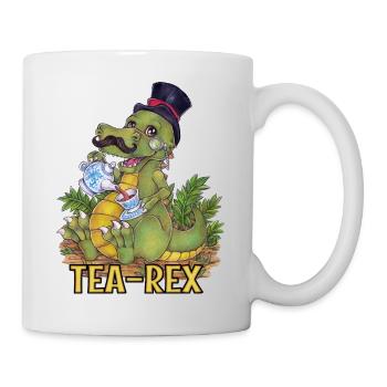 Witziger Tee Rex Wortwitz Hand gezeichnet Dino - Tasse - Weiß - Rechts
