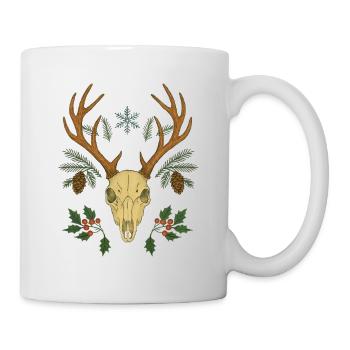 Winterhirsch-Schädelwappen - Tasse - Weiß - Rechts