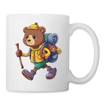 Süßer Bär Wandern Camping Abenteuer Rucksacktourist - Tasse - Weiß - Rechts