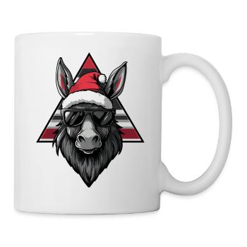 Donkey Santa with sunglasses - Mug - white - Right