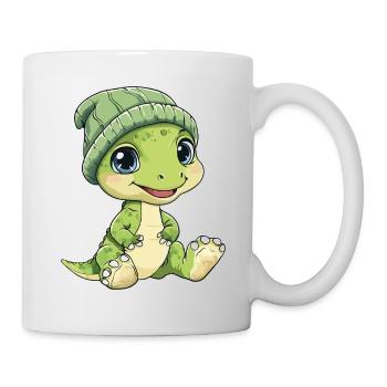Dessin animé Animaux de dinosaures mignons et mignons - Mug blanc - blanc - Droite