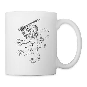 Aalto Asko Kunst Heraldischer Löwe Weiß - Tasse - Weiß - Rechts