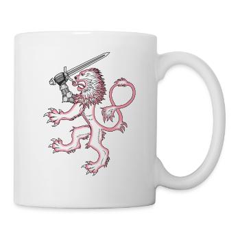 Aalto Asko Kunst Heraldischer Löwe Rosa - Tasse - Weiß - Rechts