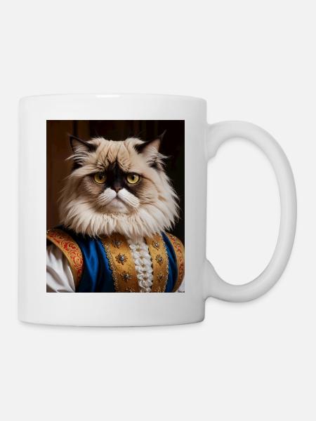 Königliche Samtpfote – Die Aristokraten-Katze - Tasse - Weiß