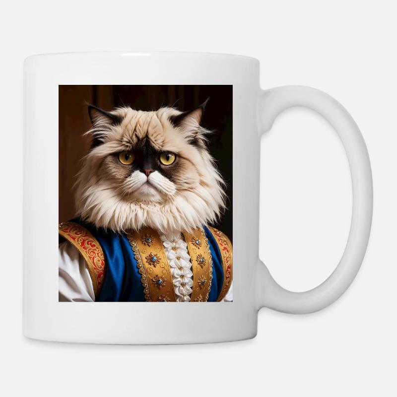 Königliche Samtpfote – Die Aristokraten-Katze - Tasse - Weiß