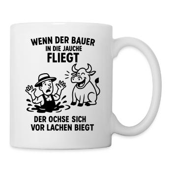 Farmer Slurry disant blague Bœuf - Mug blanc - blanc - Droite