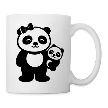 Maman Panda avec cadeau familial bébé - Mug blanc - blanc - Droite