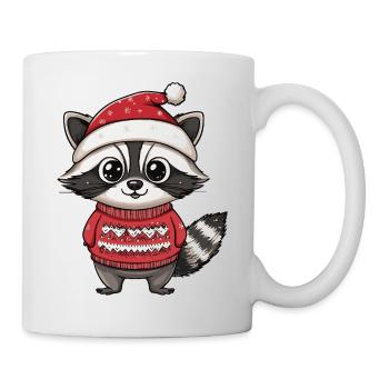 Noël de Raccoon Christmas - Mug blanc - blanc - Droite