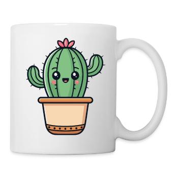Cactus kawaii en pot - Mug blanc - blanc - Droite