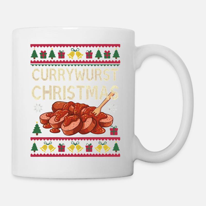 Merry Currymas Currywurst Weihnachten Xmas Wurst - Tasse - Weiß
