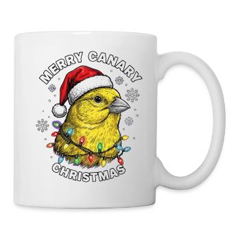 Noël Canari, le Père Noël Oiseau Chapeau de Noël - Mug blanc - blanc - Droite