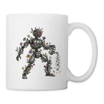 Blooming robot flora art - Mug - white - Right