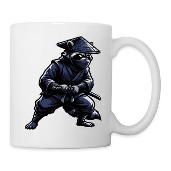 Raton laveur ninja avec un katana - Mug blanc - blanc - Droite